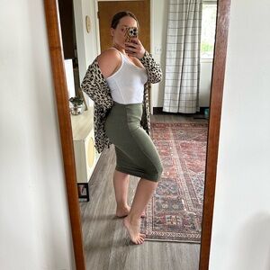 Olive Green Pencil Skirt